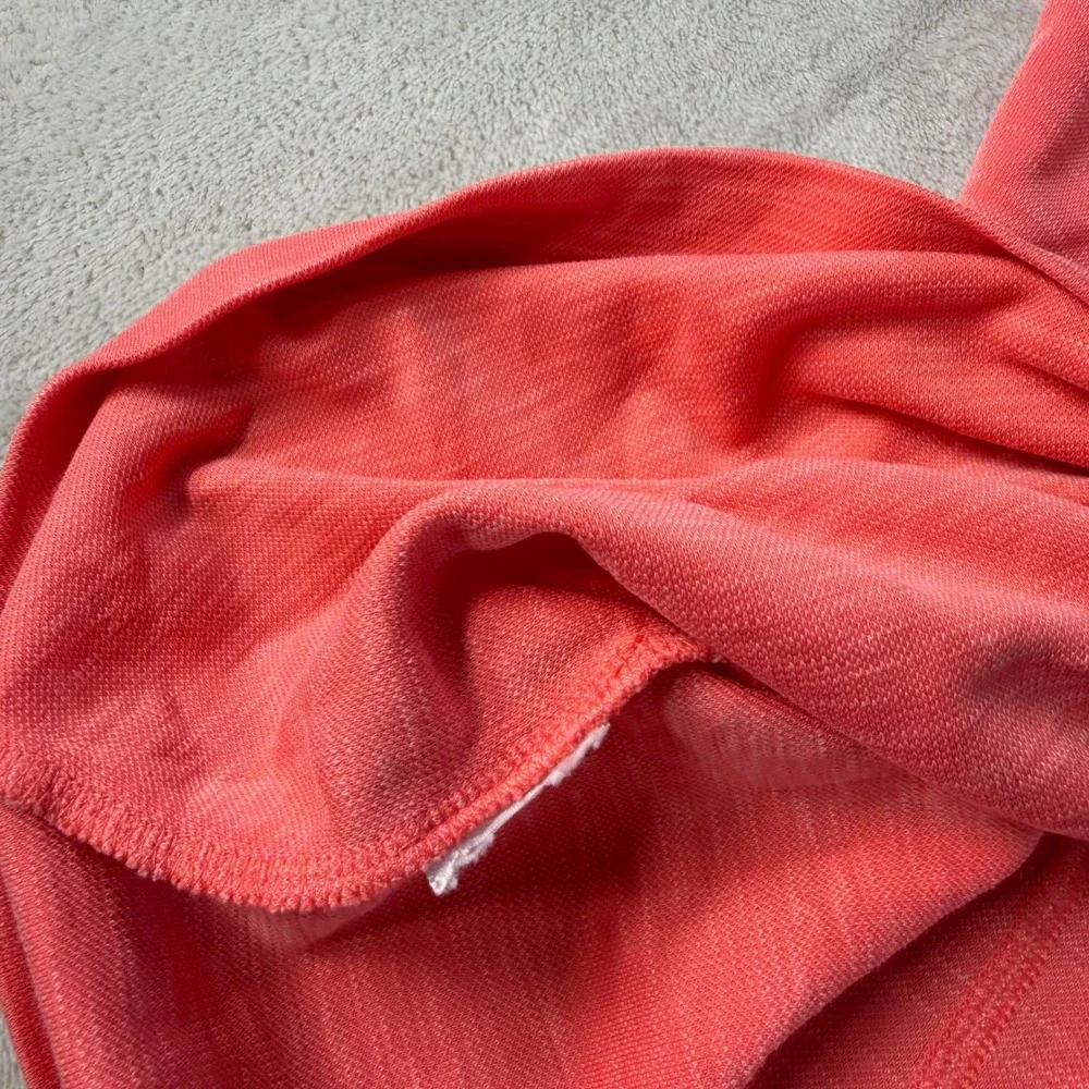 Tommy Bahama Quarter Zip Pullover Mens XL Coral Pink Slub Knit Sweater